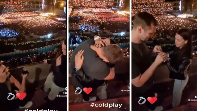 (video) Un Chaqueño pidió casamiento a su novia en el recital de Coldplay mientras sonaba “Yellow”