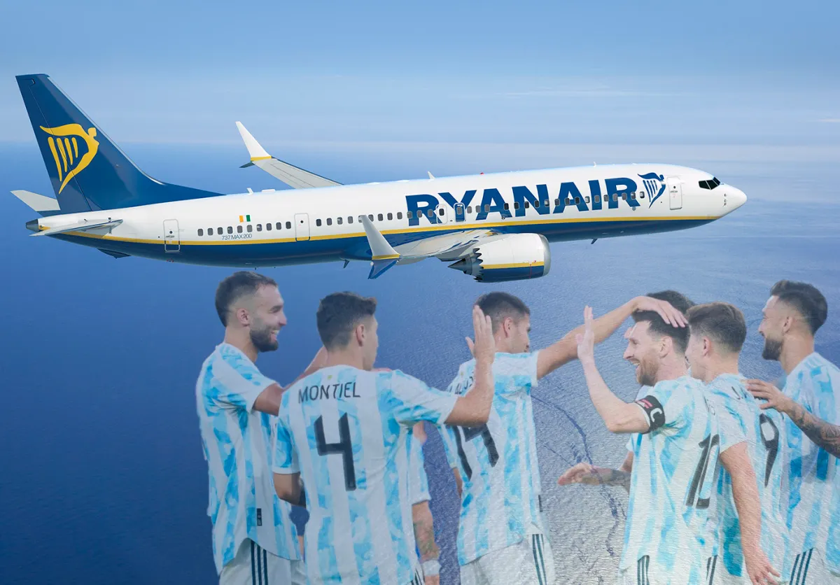 QATAR 2022 : El apoyo de una aerolínea irlandesa para la Scaloneta y el “palo” a un jugador inglés que llevo una valija vacia"para llevar la copa del mundo"