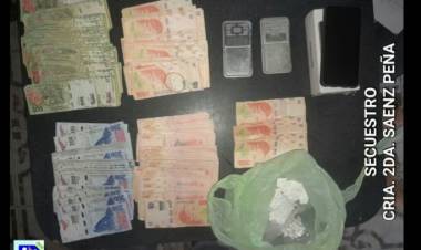 SAENZ PEÑA : Allanamiento en el Barrio Sarmiento,incautaron cocaina y dinero,detuvieron al dueño de casa