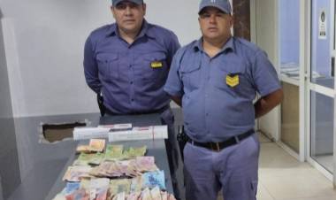 SAN BERNARDO : Rapido accionar de la policia logro repurerar dinero robado en un almacen 