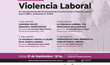 El Poder Legislativo y el Municipio invitan al ciclo de charlas sobre Violencia Laboral