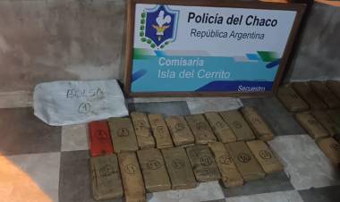 ISLA DEL CERRITO : Otro golpe mas al narcotrafico,mas de 36 kg. de marihuana secuestrados en la noche de este viernes