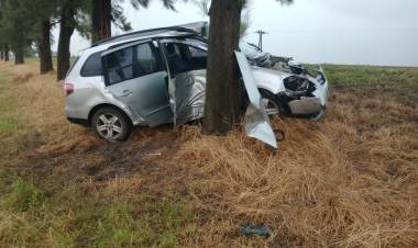 SAN BERNARDO : Despieste sobre la Ruta Provincial Nº6 por el mal estado y la fuerte lluvia,una mujer fue traslada al Hospital 4 de Saenz Peña y tres con lesiones leves