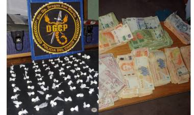 GRAL.SAN MARTIN : Una mujer dealer detenida con casi 900.000 pesos,marihuana y cocaina en allanamiento 