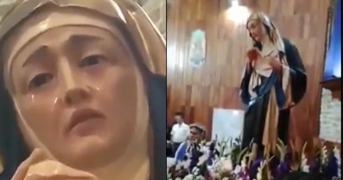 MEXICO : Una estatua de la Virgen María comenzó a “llorar”en plena misa